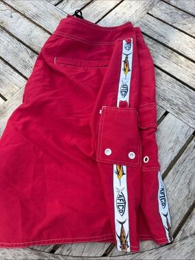 AFTCO Red Kids Skort with Decorative Side Tape